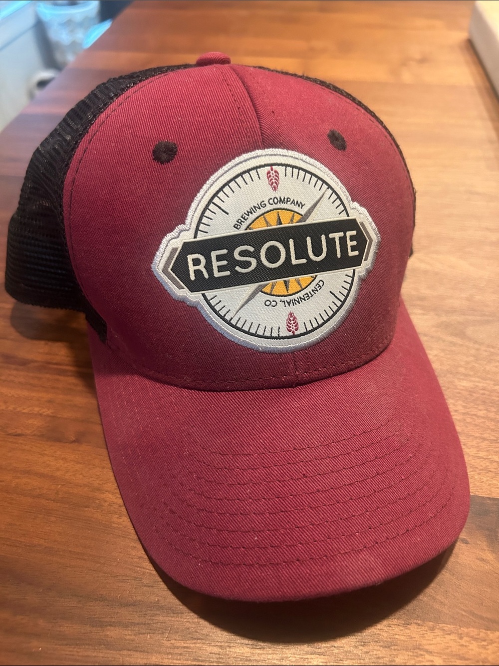 Maroon and Black Trucker Cap - Resolute Brewing Co.
